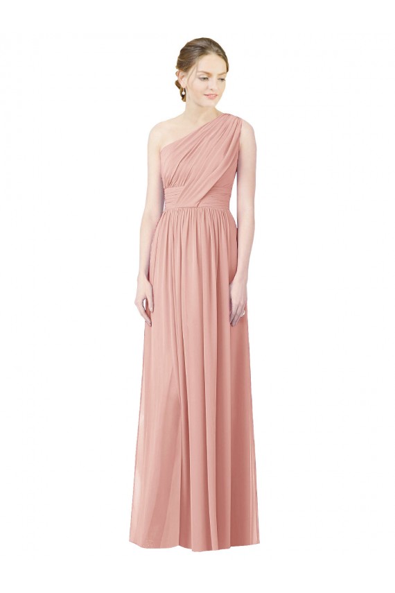 A-Linien Eine-Schulter Chiffon Lange Brautjungfernkleider Hersteller