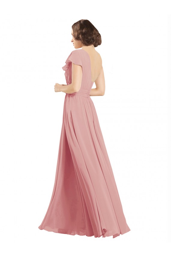 A-Linien Eine-Schulter Chiffon Lange Brautjungfernkleider Hersteller