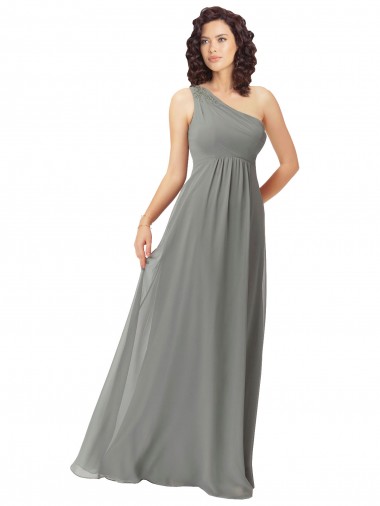 A-Linien Eine-Schulter Chiffon Lange Brautjungfernkleider Hersteller