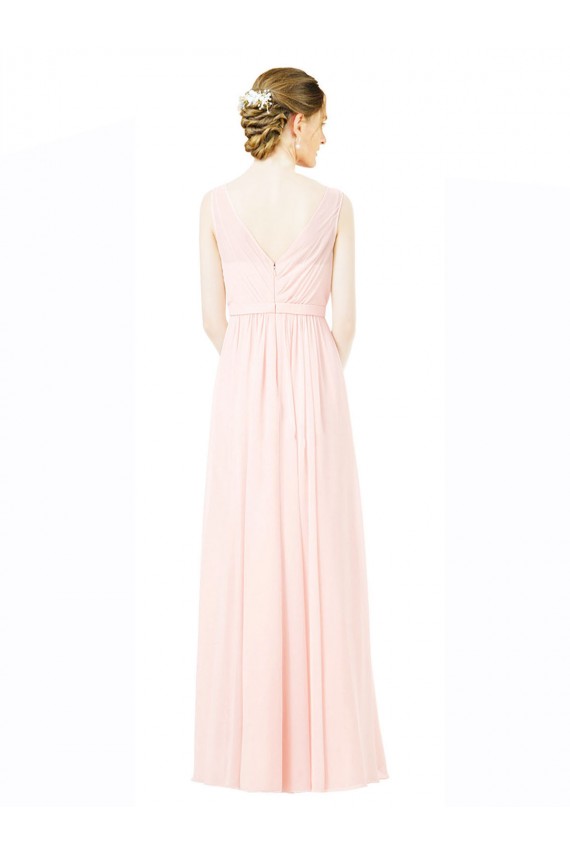 A-Linien Jewel Chiffon Lange Brautjungfernkleider Hersteller