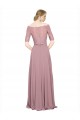 A-Linien Off-Schulter Chiffon Spitze Lange Brautjungfernkleider / Abiballkleider Hersteller