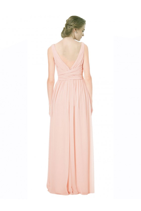 A-Linien V-Ausschnitt Chiffon Lange Brautjungfernkleider Hersteller
