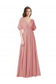 A-Linien V-Ausschnitt Chiffon Lange Brautjungfernkleider Hersteller