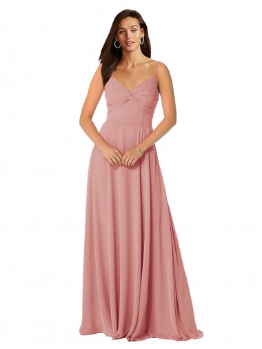 A-Linien V-Ausschnitt Chiffon Lange Brautjungfernkleider Hersteller
