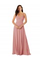 A-Linien V-Ausschnitt Chiffon Lange Brautjungfernkleider Hersteller