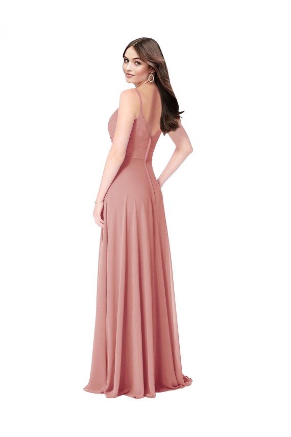 A-Linien V-Ausschnitt Chiffon Lange Brautjungfernkleider Hersteller