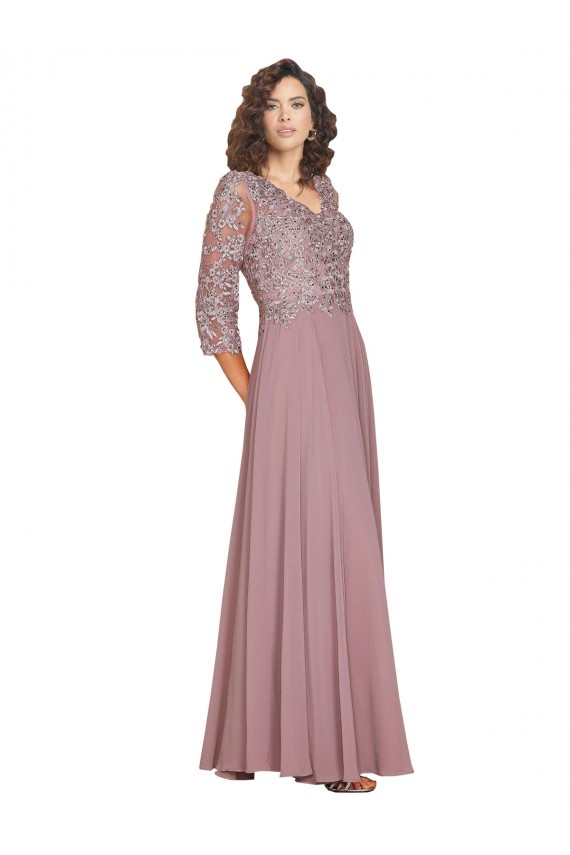 A-Linien V-Ausschnitt Chiffon Lange Brautjungfernkleider / Abiballkleider Hersteller