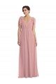 Altrosa A-Linien Neckholder Chiffon Lange Brautjungfernkleider Hersteller