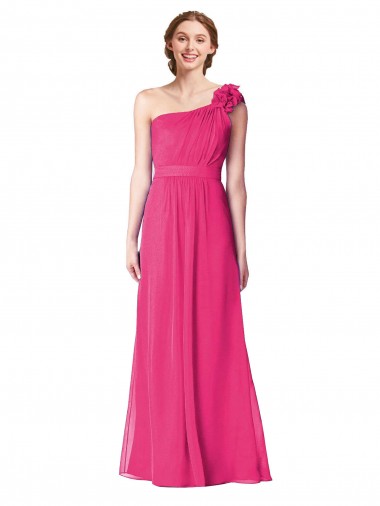 Azalee A-Linien Eine-Schulter Chiffon Lange Brautjungfernkleider Hersteller