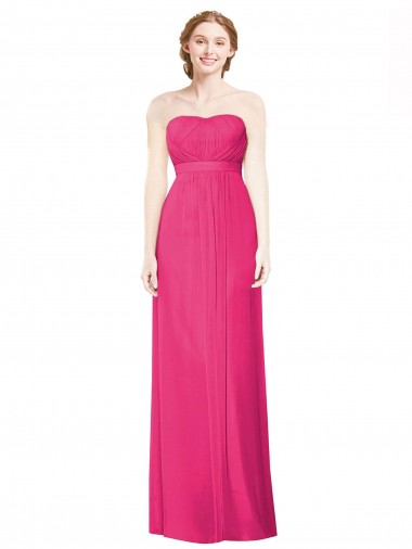 Azalee A-Linien Trägerlos Chiffon Lange Brautjungfernkleider Hersteller
