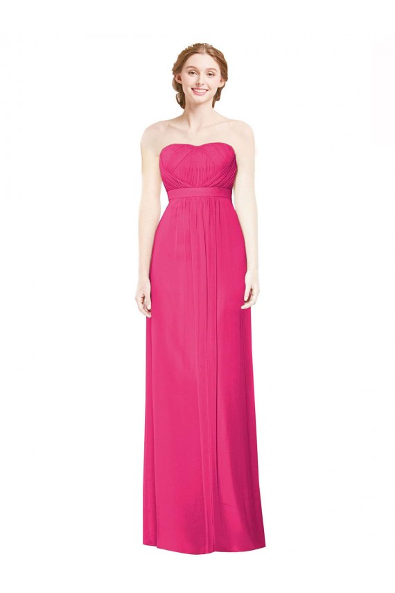Azalee A-Linien Trägerlos Chiffon Lange Brautjungfernkleider Hersteller