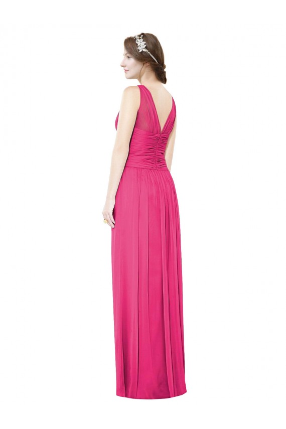 Azalee A-Linien V-Ausschnitt Chiffon Lange Brautjungfernkleider Hersteller