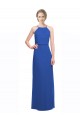 Blau 135 A-Linien Spaghetti-Träger Chiffon Lange Brautjungfernkleider Hersteller