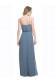 Blau 135 A-Linien Spaghetti-Träger Chiffon Lange Brautjungfernkleider Hersteller