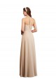 Champagner A-Linien Neckholder Chiffon Lange Brautjungfernkleider Hersteller