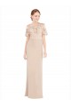 Champagner A-Linien Off-Schulter Chiffon Spitze Lange Brautjungfernkleider / Abiballkleider Hersteller