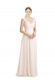 Creme Rosa A-Linien Chiffon Spitze Lange Brautjungfernkleider Hersteller