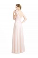 Creme Rosa A-Linien Chiffon Spitze Lange Brautjungfernkleider Hersteller