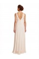 Creme Rosa A-Linien Stehkragen Ausschnitt Chiffon Lange Brautjungfernkleider Hersteller