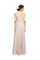 Creme Rosa A-Linien V-Ausschnitt Chiffon Lange Brautjungfernkleider Hersteller