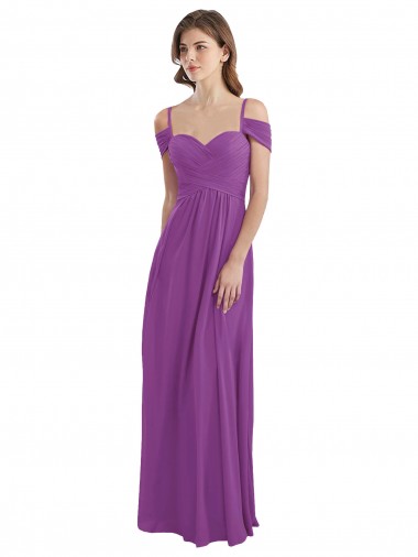 Dahlie A-Linien Chiffon Lange Brautjungfernkleider Hersteller