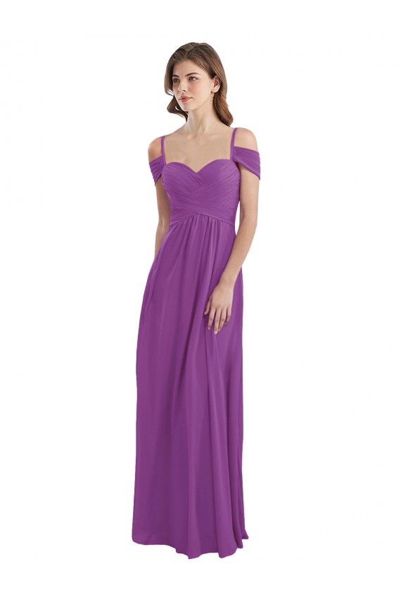 Dahlie A-Linien Chiffon Lange Brautjungfernkleider Hersteller