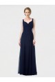 Dunkelmarine A-Linien Chiffon Lange Brautjungfernkleider Hersteller