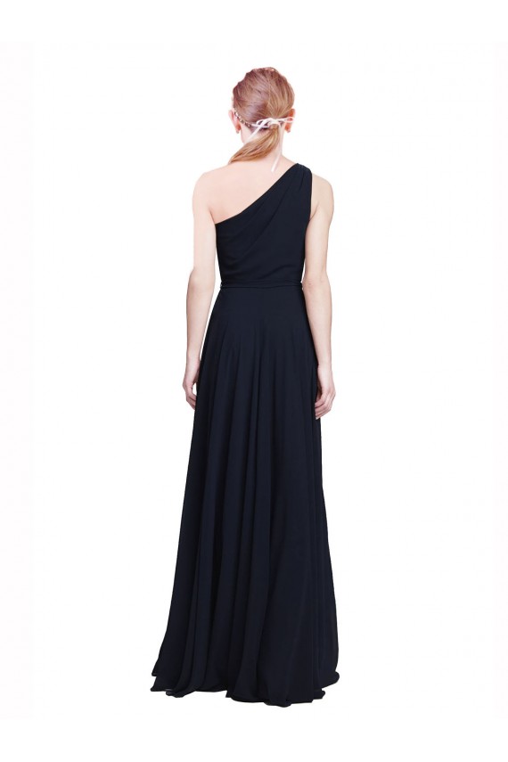 Dunkelmarine A-Linien Eine-Schulter Chiffon Lange Brautjungfernkleider Hersteller