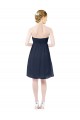 Dunkelmarine A-Linien Knielang Chiffon Kurze Brautjungfernkleider / Cocktailkleider / Heimkehr Kleider Hersteller