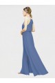 Dunkelmarine A-Linien Neckholder Chiffon Lange Brautjungfernkleider Hersteller