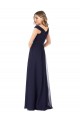 Dunkelmarine A-Linien Off-Schulter Chiffon Lange Brautjungfernkleider Hersteller