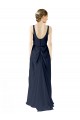 Dunkelmarine A-Linien Scoop Chiffon Lange Brautjungfernkleider Hersteller