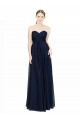 Dunkelmarine A-Linien Trägerlos Chiffon Lange Brautjungfernkleider Hersteller