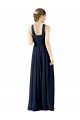 Dunkelmarine A-Linien V-Ausschnitt Chiffon Lange Brautjungfernkleider Hersteller