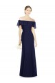 Dunkelmarine Trompete Off-Schulter Chiffon Lange Brautjungfernkleider Hersteller