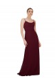 Dunkler Burgunder A-Linien Scoop Chiffon Lange Brautjungfernkleider Hersteller