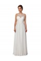 Elfenbein A-Linien Illusion Ausschnitt Sweep Zug Chiffon Boho Brautkleider Hersteller