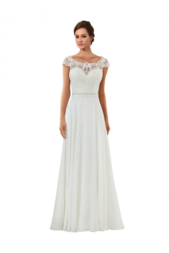 Elfenbein A-Linien Kapelle-schleppe Chiffon Klassisch Brautkleider Hersteller