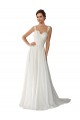 Elfenbein A-Linien Kapelle-schleppe Chiffon Spitze Brautkleider Hersteller