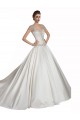 Elfenbein A-Linien Kapelle-schleppe Satin Brautkleider Hersteller