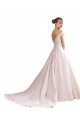 Elfenbein A-Linien Off-Schulter Kapelle-schleppe Satin Brautkleider Hersteller