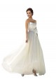 Elfenbein A-Linien Trägerlos Chiffon Brautkleider Hersteller
