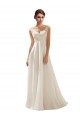 Elfenbein A-Linien V-Ausschnitt Sweep Zug Chiffon Spitze Brautkleider Hersteller
