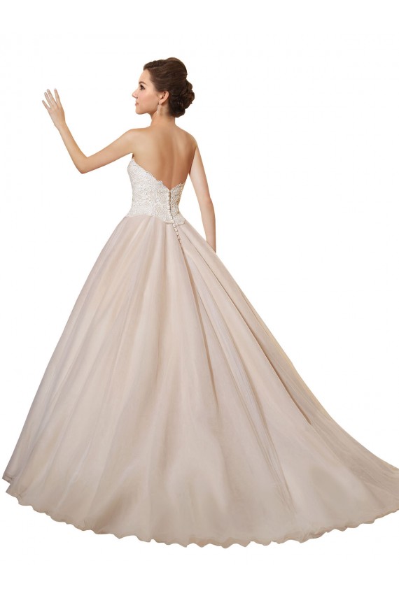 Elfenbein & Champagner Prinzessin Kapelle-schleppe Tüll Spitze Brautkleider Hersteller