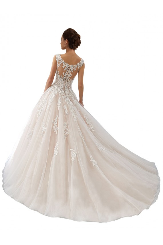 Elfenbein & Champagner Prinzessin Kapelle-schleppe Tüll Spitze Brautkleider Hersteller