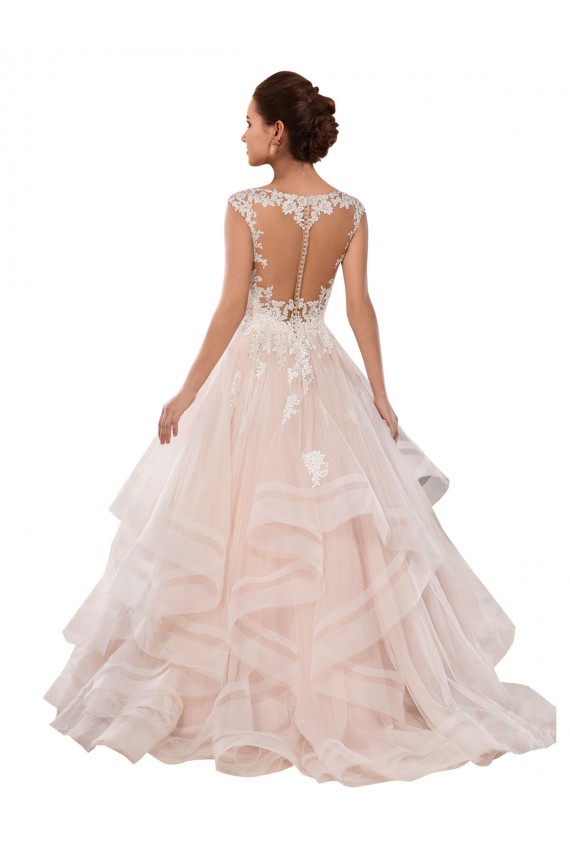 Elfenbein & Champagner Prinzessin Kapelle-schleppe Tüll Spitze Brautkleider Hersteller