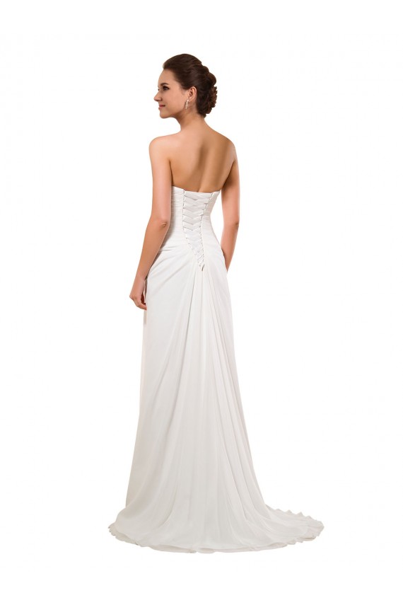 Elfenbein Etui Kapelle-schleppe Chiffon Brautkleider Hersteller