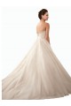 Elfenbein Prinzessin Kapelle-schleppe Satin Tüll Spitze Brautkleider Hersteller