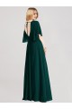 Evergrün A-Linien Runder Ausschnitt Chiffon Lange Brautjungfernkleider Hersteller