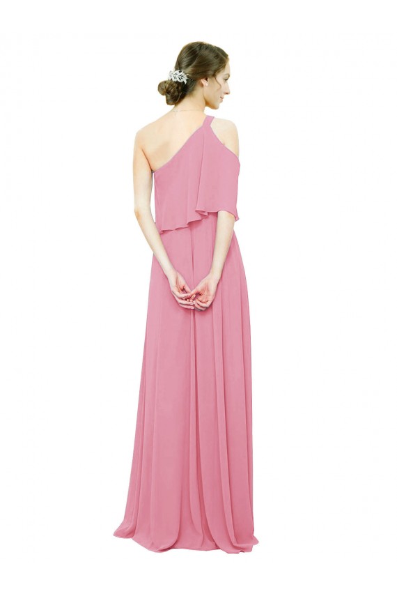Hautrosa A-Linien Eine-Schulter Chiffon Lange Brautjungfernkleider Hersteller